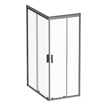 W90G-404-120280-BT Gem Twin Slide 120x80. Душевое ограждение,120x80, профиль Черный мат., стекло про