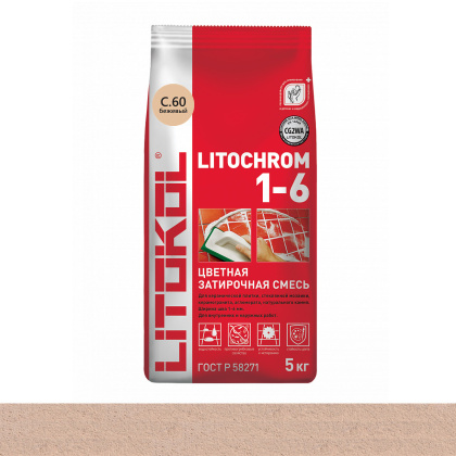 Затирка цементная LITOCHROM 3-15 C.60 бежевый_багама