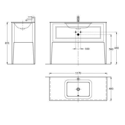 Тумба PLAZA Classic напольная с ящиком 120, капучино матовая PL.C.120.1\CAP