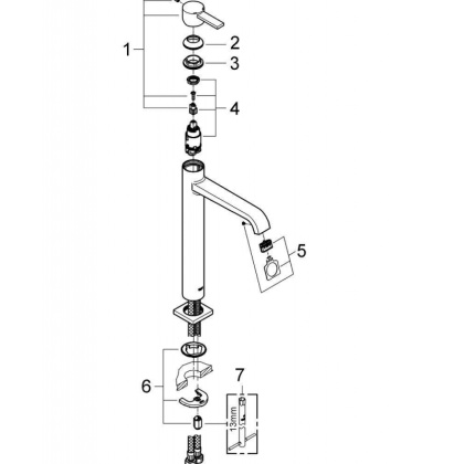Смеситель для раковины GROHE Allure, свободностоящий, хром (23403000) Смеситель для раковины GROHE Allure, свободностоящий, хром (23403000)