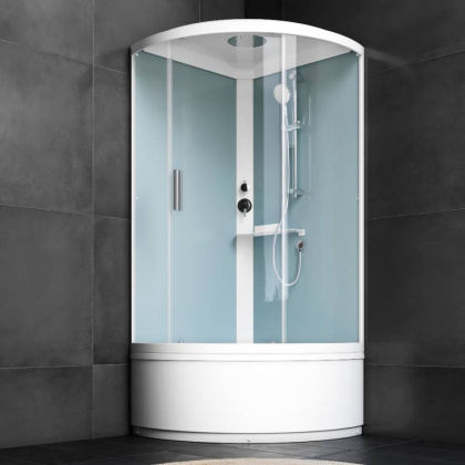 W88C-401A-090WT X-Joy Deep кабина душевая  90x90, 1/4 круга,  профиль белый, стекло прозрачное