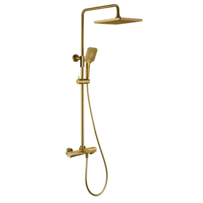 Душевая стойка Next VSFS-1N1TBG термостатическая, брашированное золото