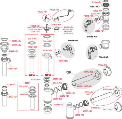 Донный клапан сифона для умывальника 5/4" с нержавеющей peшeткой DN63