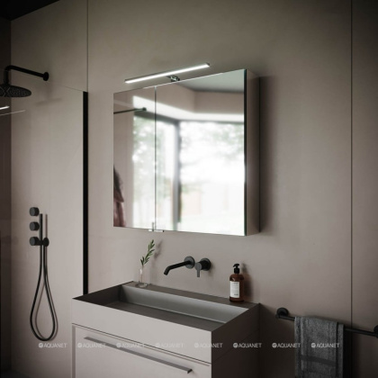 Зеркальный шкаф для ванной комнаты  SANCOS Hilton 800x148х740 мм, с LED подсветкой,арт. Z800