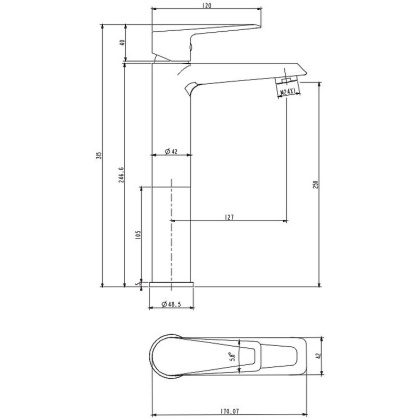 Смеситель для умывальника OMNIRES ASTORIA AS5612CR высокий (хром)