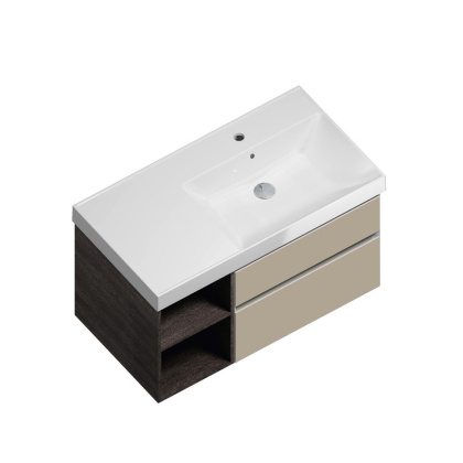 Тумба CUBO правая подвесная с ящиками 90, лимо матовая-древесная CU.90rh\LIM Тумба CUBO правая подвесная с ящиками 90, лимо матовая-древесная CU.90rh\LIM