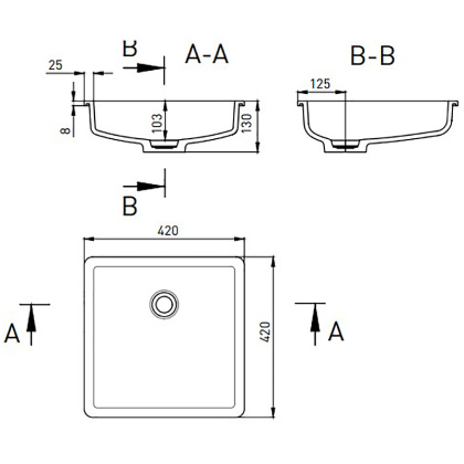 Раковина полувстраиваемая Salini Marea 07 1802207M
 Раковина полувстраиваемая Salini Marea 07 1802207M
