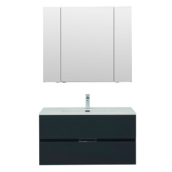 Мебель для ванной Aquanet Алвита New 100 2 ящика, антрацит