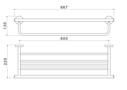 Полка для полотенец AQUATEK, матовый черный AQ4215MB ОБЕРОН