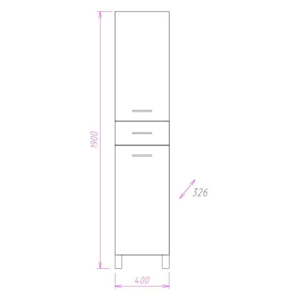 Пенал Onika Модерн 40 напольный, белый, универсальный