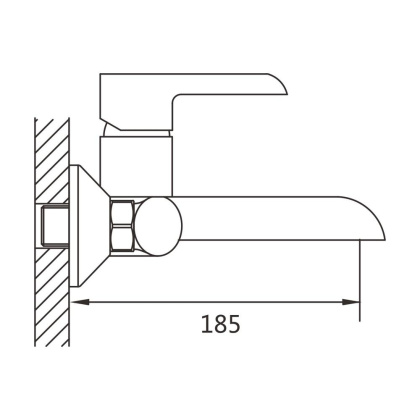Смеситель для ванны латунь, белый S6002F
