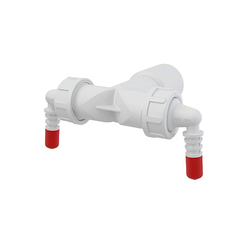 Колено с двумя штуцерами G1"/8–16 с клапанами