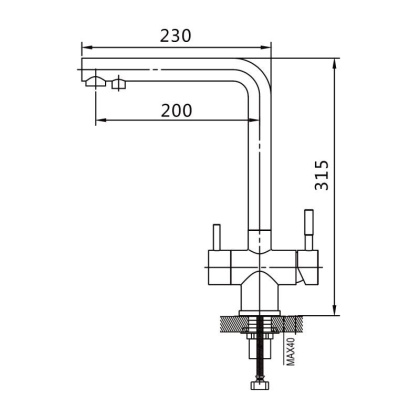 Смеситель для кухни со встроенным фильтром (краном) под питьевую воду Shevanik S468 S468H