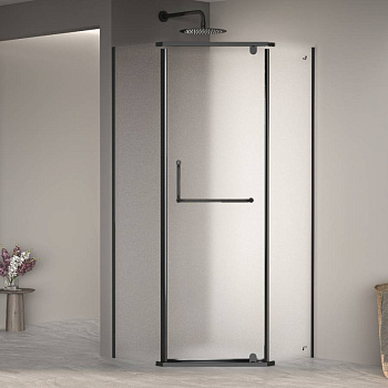 Душевой уголок  80*80*195 RGW PA-081 B Трапеция/Чёрный/Матовое/6 мм Душевой уголок  80*80*195 RGW PA-081 B Трапеция/Чёрный/Матовое/6 мм