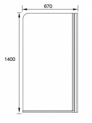 Шторка для ванны Aquanet AQ6 R, стекло матовое