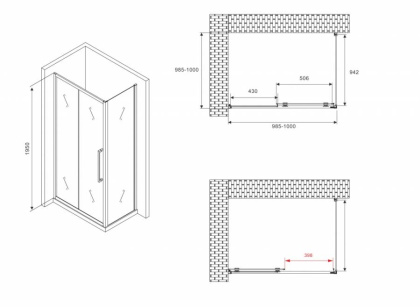Душевой уголок ABBER Schwarzer Diamant AG30100BH-S100B Душевой уголок ABBER Schwarzer Diamant AG30100BH-S100B