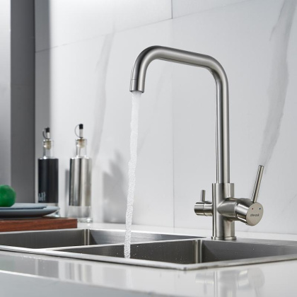 Смеситель для кухни со встроенным фильтром (краном) под питьевую воду Shevanik S228 S228L