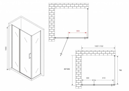 Душевой уголок ABBER Sonnenstrand AG04110BS-S85B Душевой уголок ABBER Sonnenstrand AG04110BS-S85B