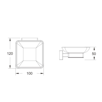 Мыльница стеклянная, SG5603 Shevanik, Хром