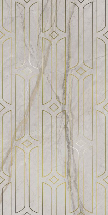 Декор Ифран серый светлый глянцевый обрезной 60x119,5x0,9