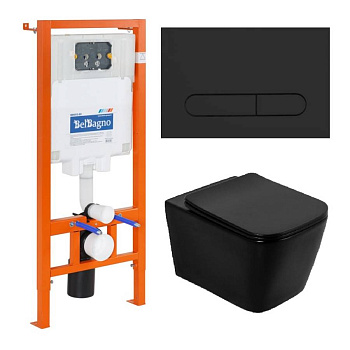 BB3202CHR-MB/BB3202SC-MB/BB002-80/BB007-PR-NERO.M Унитаз подвесной BelBagno ARDENTE-C BB3202CHR-MB+BB3202SC-MB + Система инсталляции для унитазов BelBagno BB002-80 с кнопкой смыва BB007-PR-NERO.M Исполнение: Чёрный матовый  BB3202CHR-MB/BB3202SC-MB/BB002-80/BB007-PR-NERO.M Унитаз подвесной BelBagno ARDENTE-C BB3202CHR-MB+BB3202SC-MB + Система инсталляции для унитазов BelBagno BB002-80 с кнопкой смыва BB007-PR-NERO.M Исполнение: Чёрный матовый