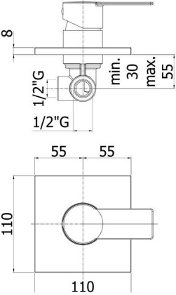 Смеситель для душа Paffoni Tango TA010CR (с внутренней частью)