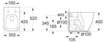 Чаша приставного унитаза BelBagno ALPINA BB10100CB Чаша приставного унитаза BelBagno ALPINA BB10100CB