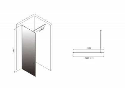 Душевая перегородка ABBER Immer Offen AG69121BD