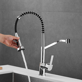 Смеситель для кухни латунь, хром S963