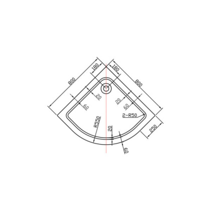 Поддон для душа акриловый VST-2AQ-8080, 800*800*135, сифон Ф90 с гидрозатвором