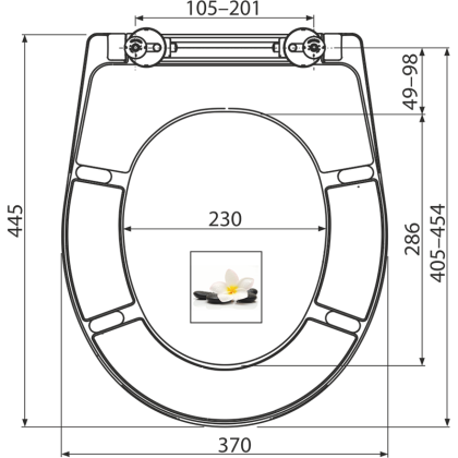 Alcaplast Сидение для унитаза Softclose белое с цветком A604 FLOWER Alcaplast Сидение для унитаза Softclose белое с цветком A604 FLOWER