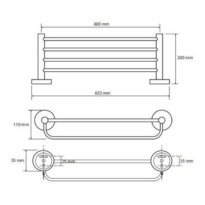 Полка для полотенец Bemeta Omega 104105072 Хром