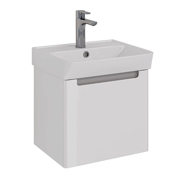 Тумба Lemark BUNO MINI 45см под 1 раковину, подвесная,1 ящик, цвет корпуса, фасада: Белый глянец