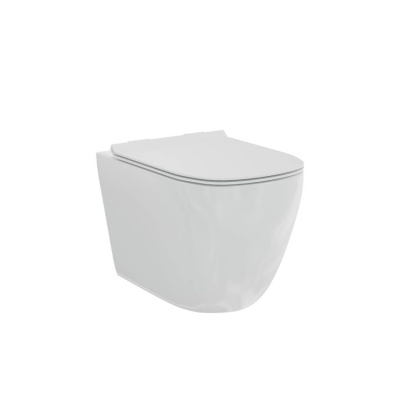 Унитаз подвесной безободковый Creto Logan L1 белый - (крышка в комплекте) 1001-001-L1W Унитаз подвесной безободковый Creto Logan L1 белый - (крышка в комплекте) 1001-001-L1W