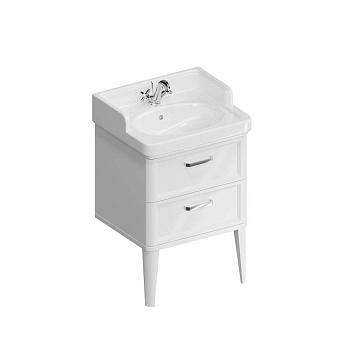 PO.M.60.2\WHT Тумба POMPEI напольная с 2 ящиками 60, белая глянцевая PO.M.60.2\WHT Тумба POMPEI напольная с 2 ящиками 60, белая глянцевая