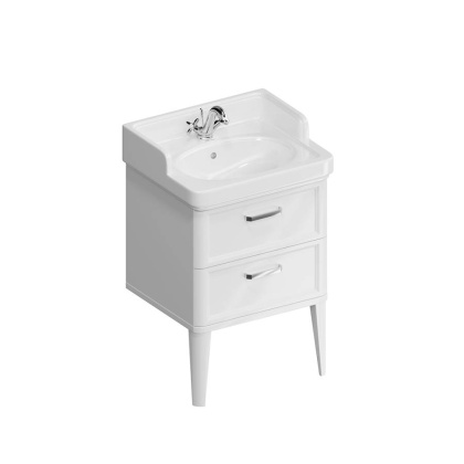 PO.M.60.2\WHT Тумба POMPEI напольная с 2 ящиками 60, белая глянцевая PO.M.60.2\WHT Тумба POMPEI напольная с 2 ящиками 60, белая глянцевая