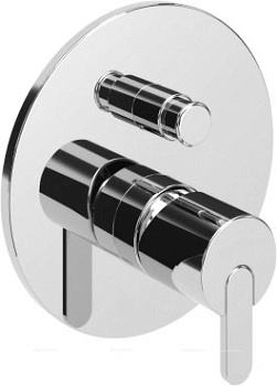 LEAF-VDIM3-D-L-01 Встраиваемый смеситель для ванны и душа с переключателем на 3 выхода, в комплекте с ручным душем, исполнение Хром