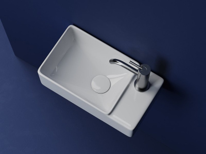 Умывальник подвесной прямоугольный (чаша слева, отверстие под смеситель справа) Element 395*220*125мм Умывальник подвесной прямоугольный (чаша слева, отверстие под смеситель справа) Element 395*220*125мм