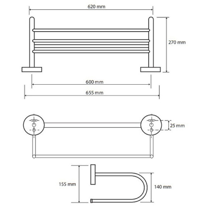 Полочка для полотенец тип U