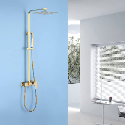 Душевая стойка ABBER Daheim AF8220G без излива, золото матовое