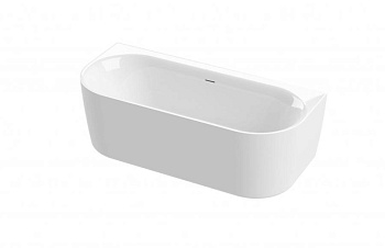 Акриловая ванна пристенная, цельная,  METAURO-INT-Wall-180-80-60