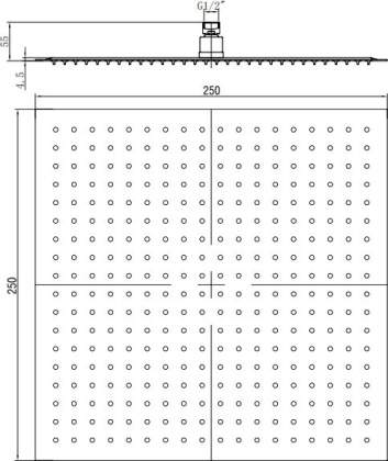 Верхний душ 3D квадратный RGW SP-82B, RGW 21148225-04