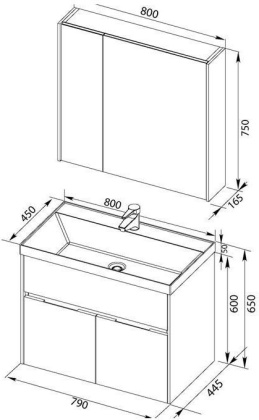 Мебель для ванной Aquanet Латина 80 белый