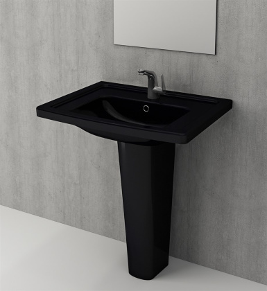 Раковина Taormina Pro., 650*490, c переливом, 1 отв. смес., черный 1007-005-0126, шт