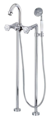 APHRODITE-VDP-01-O Напольный смеситель для ванны с ручным душем, исполнение хром, ручки Куб