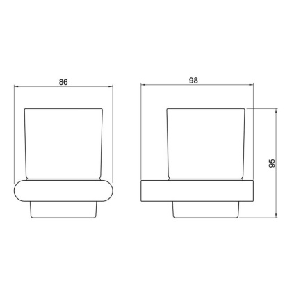 Стакан для зубных щеток Timo Luiro 18432/03 черный
