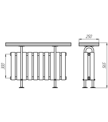Трубчатый радиатор Завалинка Гармония 2-300-8, (базовое исполнение)