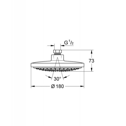 Верхний душ GROHE Euphoria Cosmopolitan, 1 режим, диаметр 180 мм, с ограничением расхода воды, хром (27492000)