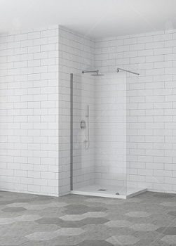 Душевая стенка RGW Walk In WA-02, 100 см, стекло шиншилла, профиль хром, 41100210-51