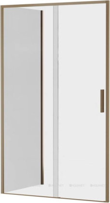 Боковая стенка Aquanet Pleasure Evo 80 AE65-F80-GBT профиль золото-никель браш, прозрачное стекло